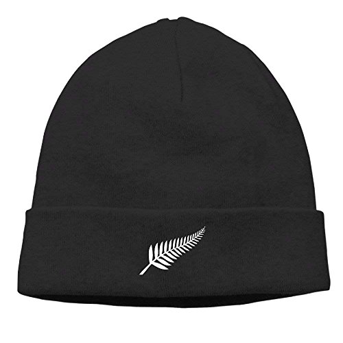 New Zealand Maori Fern Unisex Noveity Hipster Beanie Cap&Hip-hop Cap&Set Head Cap&Skull Cap&Toboggan Cap Black