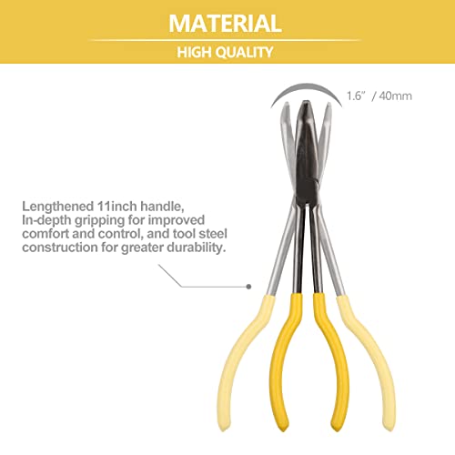 Yantone Long Reach Long Nose Pliers, 11" 90° Degree Bent Nose Pliers For Mechanics, Technicians Or Home Repairing #TOP4