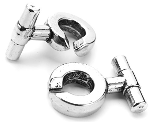 Cousin DIY Manschettenknöpfe, Metall, silberfarben, 1 Set Cover