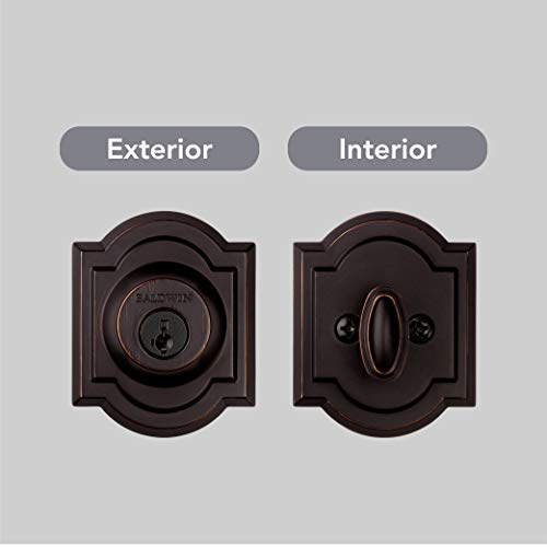 Baldwin Arch, Single Cylinder Front Door Deadbolt Featuring Smartkey Re-Key Technology And Microban Protection, In Venetian Bronze #TOP1