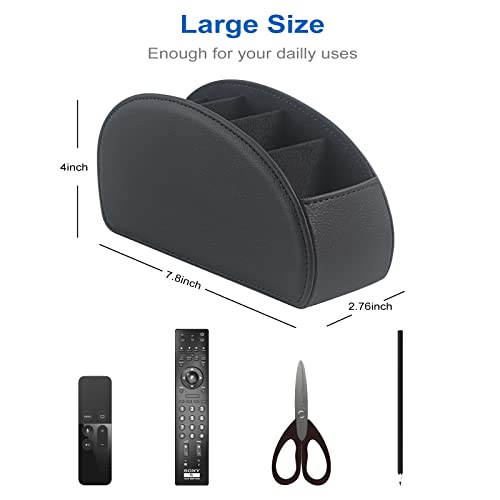 WAYIFON Fernbedienungshalter mit 5 Taschen, Große Halterung für TV, DVD,4K Stick und Bluray Fernbedienungen, Fernbedienung Aufbewahrung für Stifte,M-Schwarz