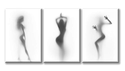 DJSYLIFE Bathroom Wall Decor Sexy Nude Woman 3 piece Canvas
