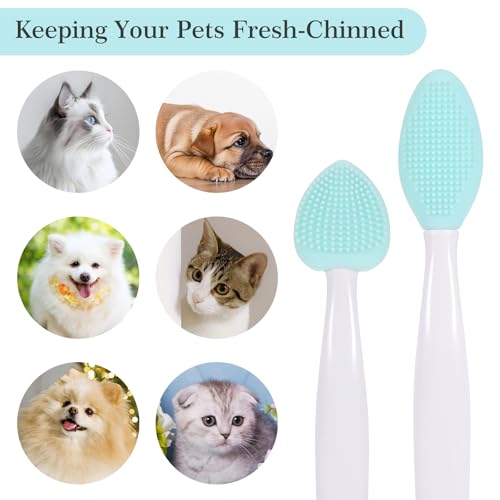Image of 4PCS Cat Chin Brush Set Cats Acne Chins Treatment, Black Seed Exfoliating Brushes, Dual Sided Soft Silicone Cat Grooming Scrubber Brush Cleaner for Cats Chin Acne and Blackhead Exfoliation