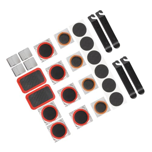 POPETPOP 自転車パンク修理キット 点 接着剤不要 軽量コンパクト 持ち運び便利 チューブレス対応 ヤ修理工具 ロードバイク マウンテンバイク