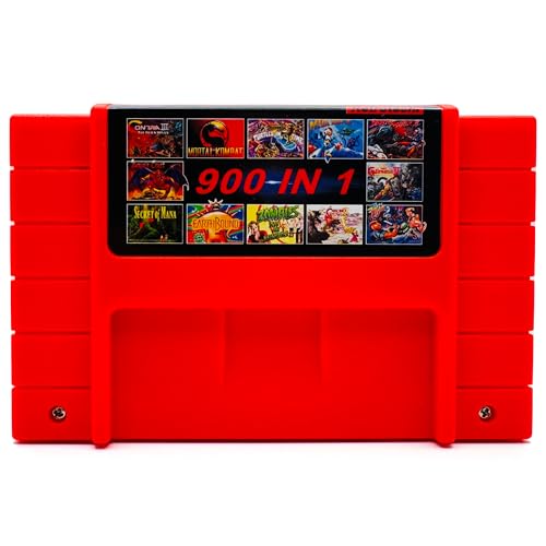 Retrotech Super 900 In 1 Cartridge For SNES Super Nintendo 16Bit Game Console - Red