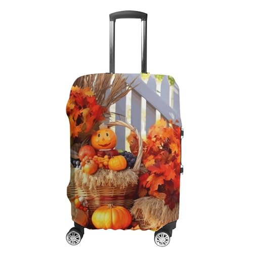 Autumn Thanksgiving Luggage Covers Tsa Approved Suitcase Cover Elastic Washable Luggage Sleeve Carry on Cover Protector Anti-Scratch Suitcase Protector Fits 19-30 Inch Case(L)
