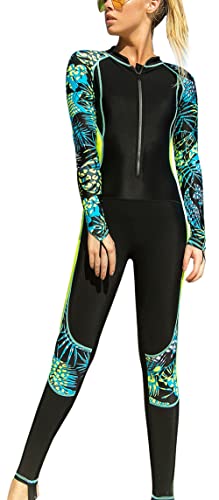 Maeau,Trajes de neopreno para mujer, traje de buceo, traje de baño atlético, traje de baño modesto, traje de surf de manga larga, traje de baño de protección solar para snorkel, kayak, amarillo, 85