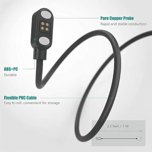Cargador para FEICO 9000S Pro MAX Lamshaw cable USB magnético negro de repuesto 5