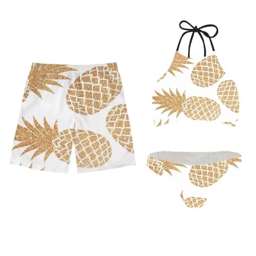 Jeiento Summer Fruit Matching Couples Swimsuits Quick Dry Bathing Suit for Beach