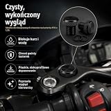 2 sztuki zaślepek do lusterek motocyklowych, śruby M10 x 1,25, gwint prawy + gwint lewy, aluminiowe śruby do lusterek z 2 gumowymi pierścieniami uszczelniającymi, zaślepki do lusterka wstecznego