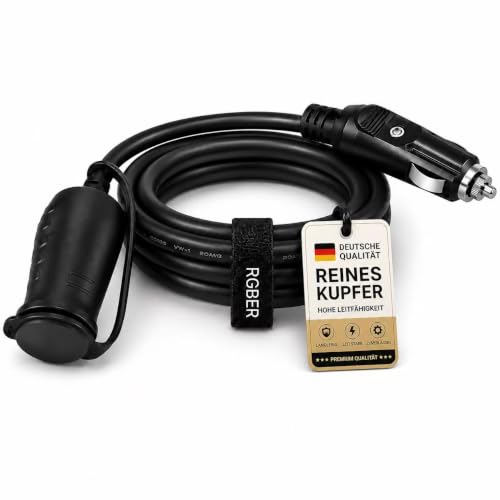 RGBer Zigarettenanzünder 12V Verlängerung Kabel mit Stecker Zigarettenanzünder Verlängerung mit Stecker für Auto Kühlbox und Kompressor Kühlbox geeignet.