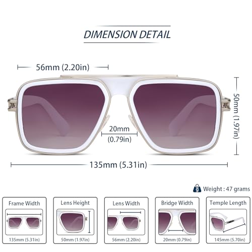 Image of Freckles Mark Trendy Retro Sunglasses for Men Women Stark Vintage Shades 70s Italian Fashion Square Metal Glasses