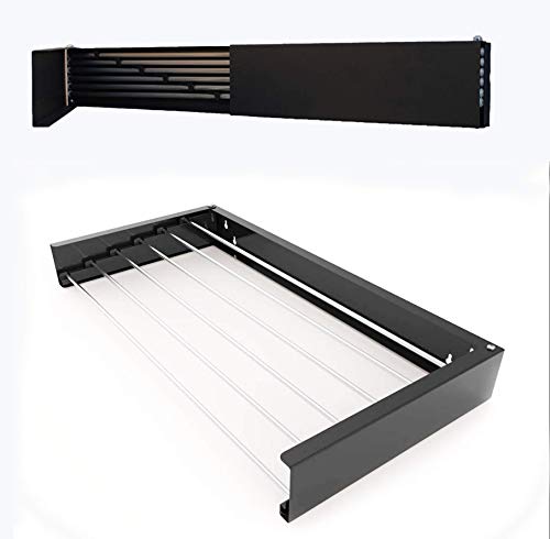 NEBU Tendedero plegable Montar en Paredes Retráctil para Interiores ExterioresPuesto de suspensión al aire libre Tendal Capacidad para 35 Kilos, 6 Metros