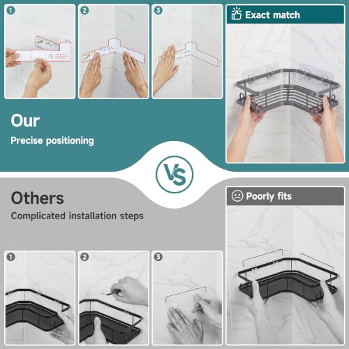 Image of Veken Large Capacity Corner Shower Caddy 6-Pack, Advanced Rustproof Design