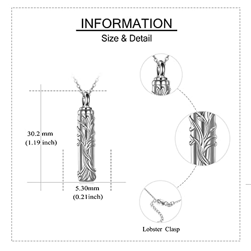ONEFINITY Urn Necklace Sterling Silver Bar Tree of Life/Rose Flower/Sunflower/Moon Star Cremation Jewelry for Ashes Memory Jewelry for Women Men4