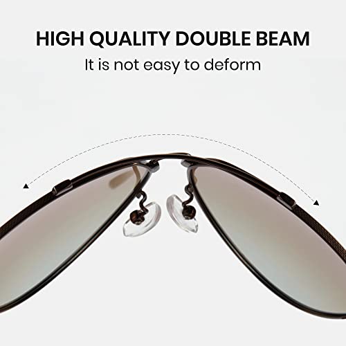 Image of Cyxus Classic Aviator Sunglasses Polarized 100% UV Protection Men Spring Temples Driving 1048