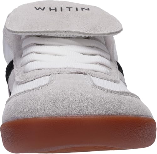 Image of WHITIN Wide Toe Box Barefoot Shoes for Women + Fashion Tennis Sneakers + Trendy Fold-Over Tongue