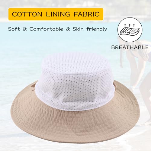 Peecabe Summer Baby Sun Hat for Boys Girls UPF 50+ Wide Brim Toddle Bucket Hat Adjustable Baby Beach Cap 0-8 Years4