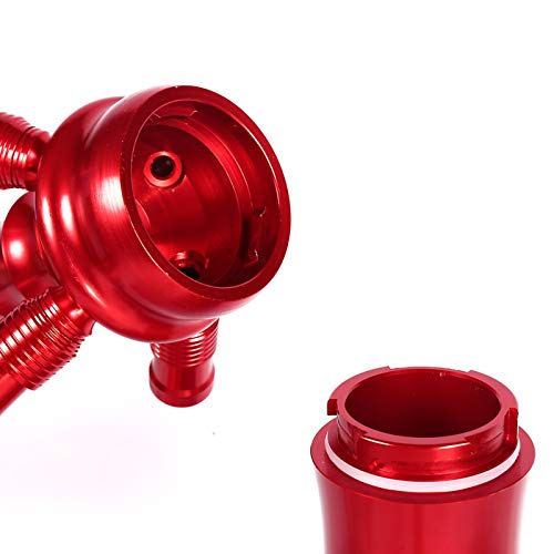 JIXIN Shisha-Set Mit Vier Schläuchen - Original Aluminium-Shisha-Kit Vase Aus Dickem Glas,Rot – Bild 4
