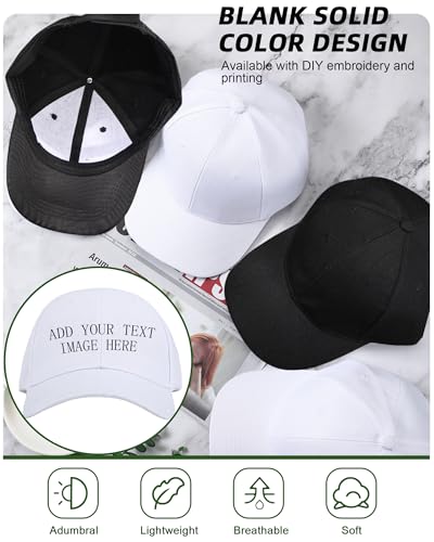 Image of Foaincore 36 Pack Blank Baseball Cap Bulk Adjustable Back Strap Sublimation Hats Plain Unisex Trucker Hat for Men Women