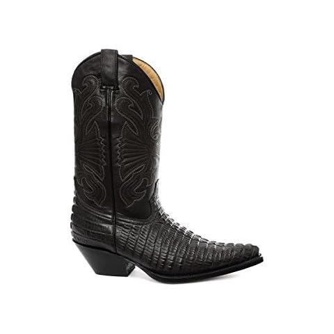 Grinders Carolina Black Leather Cowboy Boots Cover