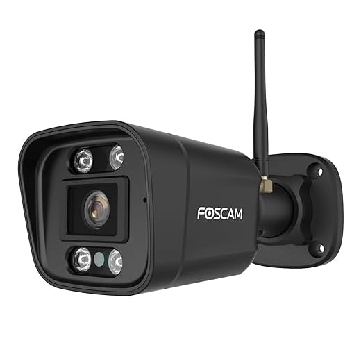 Foscam IP-Kamera V5P 5 MP mit Zwei-Wege-Audio, Nachtlicht und Sirene inklusive, Schwarz