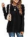 XIEERDUO Long Sleeve Shirts for Women Fall Outfits Crewneck Tunic Tops To Wear With Leggings Black Sweaters Winter Clothes XL