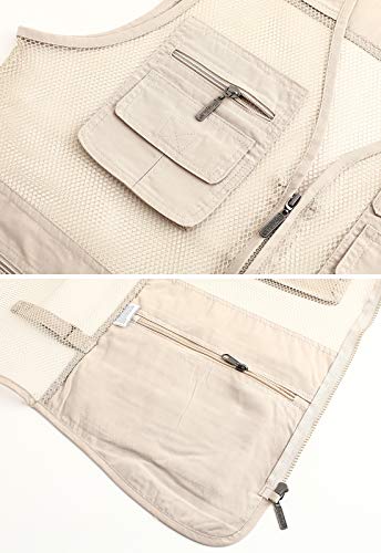 Image of Hbufnha Mens Mesh Lightweight Vest Outdoor Work Fishing Hunting Extra Pockets Vest