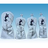 STYLE ウィンウィンスタイル GET BIRDIE! CAMO ヘッドカバー 5種セット（フェアウェイウッド/ユーティリティ対応）。総柄刺繍で、ドライバー・木製・UT用カバー含む FW対応 ユーティリティカバー X.U2-U6対応 変換ダグ (1.3.5. UT.4個セット) [並行輸入品]