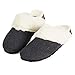 Dunlop Ciabatte Donna, Pantofole Invernali con Pelliccia, Ciabatta con Pelo Antiscivolo E Soletta Memory Foam, Babbucce Pelose per Casa, Idea Regalo Compleanno (40 EU, Grigio Scuro, Numeric_40)