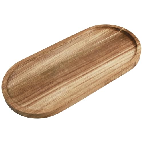 Dekotablett Akazie Oval -30x14x1.5 cm- Holztablett Deko Länglich,...