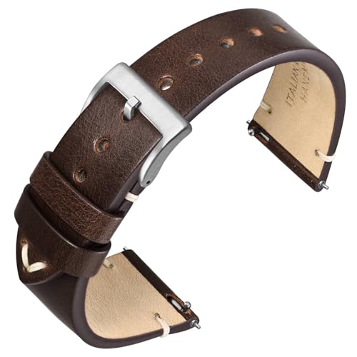 ANNEFIT Quick Release Watch Bands, Italian Vintage Leather Replacement Strap for Men and Women, Band...