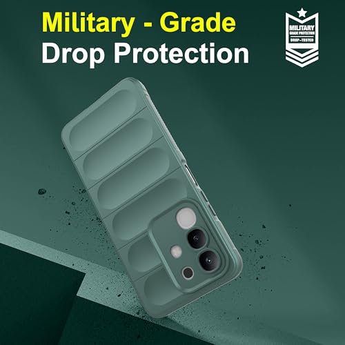 Image of Zapcase Back Case Cover for iQOO Z10x 5G | Compatible for iQOO Z10x 5G Back Cover | Liquid Silicon Magic Case with Camera Protection | Dark Green