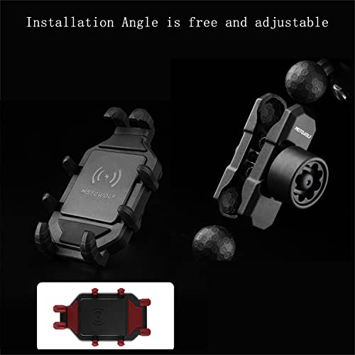 Delymol Phone Holder For Motorcycle Aluminum Alloy Material Sturdy And Base 360°Rotating Suitable Shock Absorption For All Phones Motorcycle Handlebar Phone Mount Motorcycle Mobile Phone Bracket #TOP2