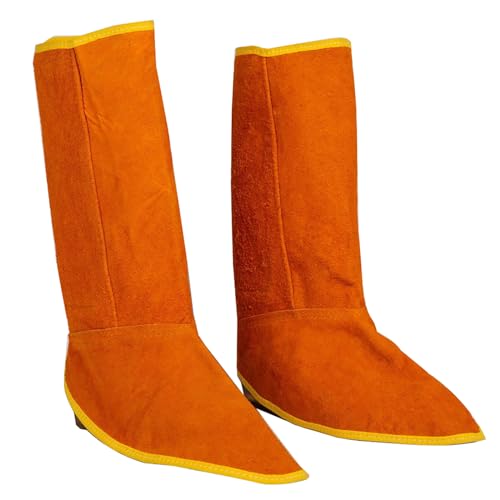1 paire de couvre-chaussures résistants aux flammes en cuir de vachette, guêtres de protection pour chaussures de soudeur, protection de pieds pour soudeur, protection de sécurité des pieds