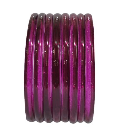 Image of Colorful Jelly Bangles Set of 8 - Transparent Candy Color Stackable Bracelets, Lightweight Fashion Accessories for Women & Girls