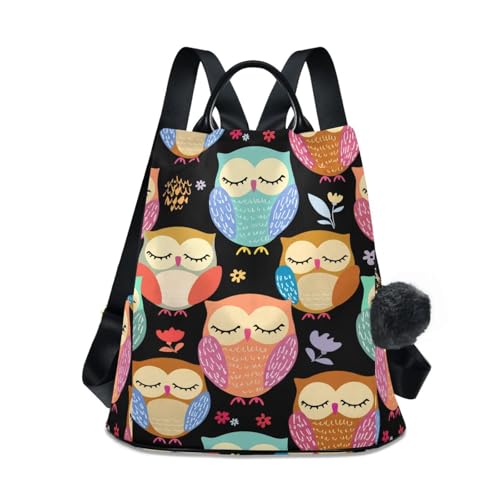 Sac à dos femme grande capacité cadeau idéal motif hiboux original