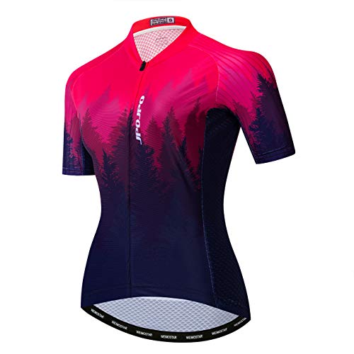 JPO JPO Cycling Jerseys Women, Summer Bike Shirts Breathable MTB Jersey Outdoor Sport Bicycle Tops Quick Dry, 1jp6040, XL For Chest 40.9