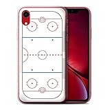Handy Hülle kompatibel mit Apple iPhone XR Amerikanisch Sportplatz Feld Eishockey Transparent Klar Ultra Sanft Flexibel Silikon Gel/TPU Case Cover
