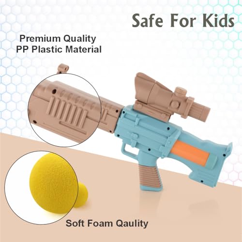 Image of Aditi Toys Space Explorer Pneumatic Gun Include 12 Orange & 12 Yellow Soft Foam Ball, for Indoor Outdoor Use Safe for Boys Girls, Above 5+ Age, BIS Approved