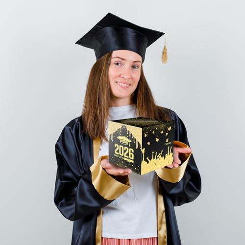 Image of 2026 Graduation Card Box Holder, Envelope Receiving for Grad Congrat Decoration Box, Graduation Party Celebration Black