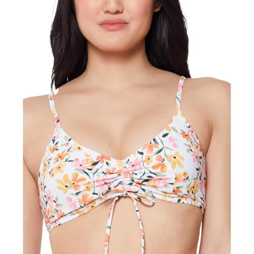 Jessica Simpson Womens Summer Dreaming Ruched Front Bra Top Sunset Multi MD (Women's 10-12)
