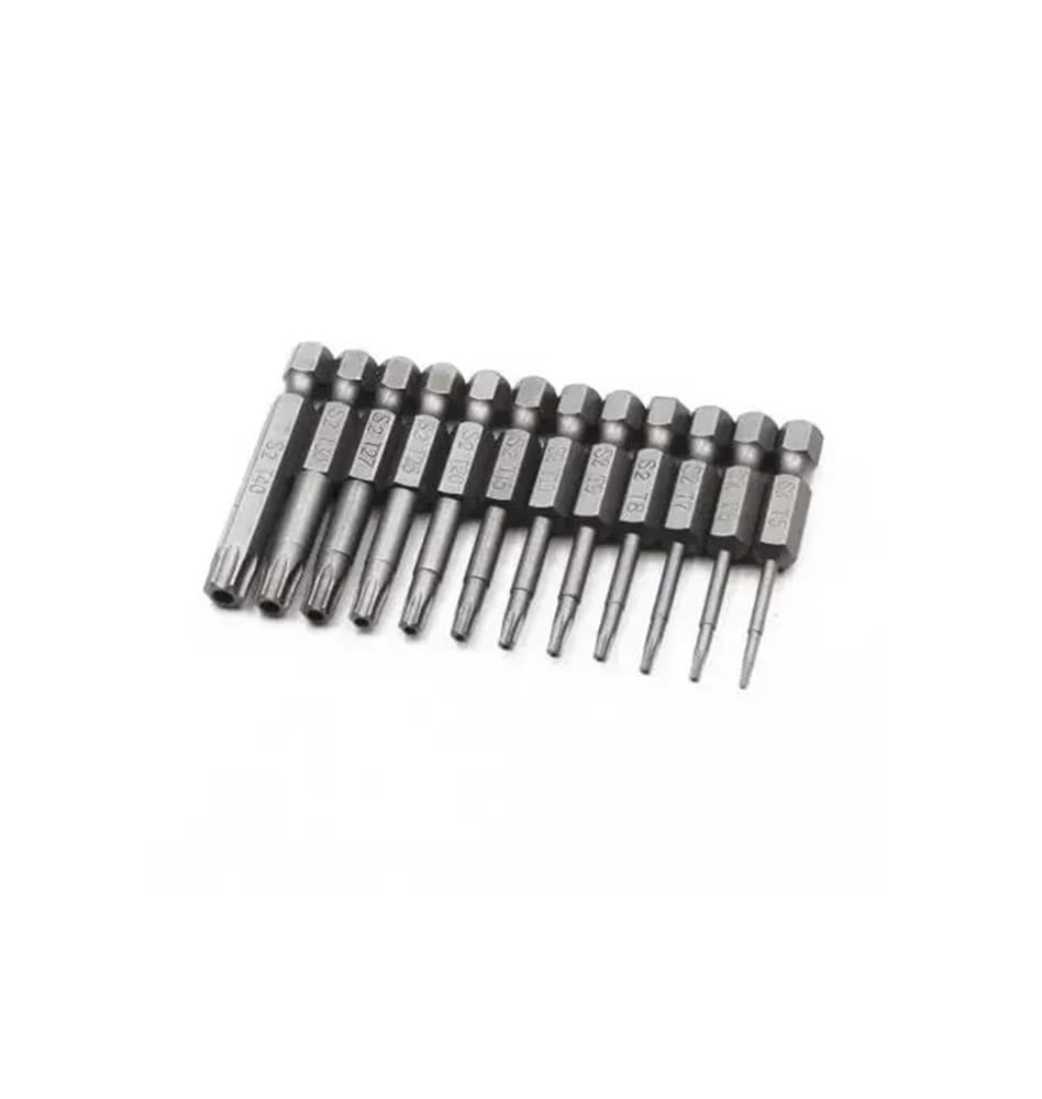 Ruxyoie 11Pcs 50Mm 11Pcs T6-T40 Torx Screwdriver Bit Set S2 Steel Magnetic