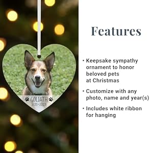 Let's Make Memories Personalized Pet Memorial Christmas Ornament - Pet Memorial - Sympathy Keppsake Christmas Ornament 2023 - Photo, Message - Heart Let’s Make Memories Personalized Pet Memorial Christmas Ornament – Pet Memorial – Sympathy Keppsake Christmas Ornament 2023 – Photo, Message – Heart