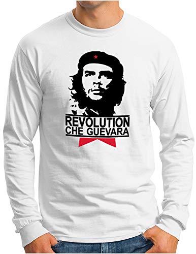 T-shirt Che Guevara manches longues homme coton blanc grande taille