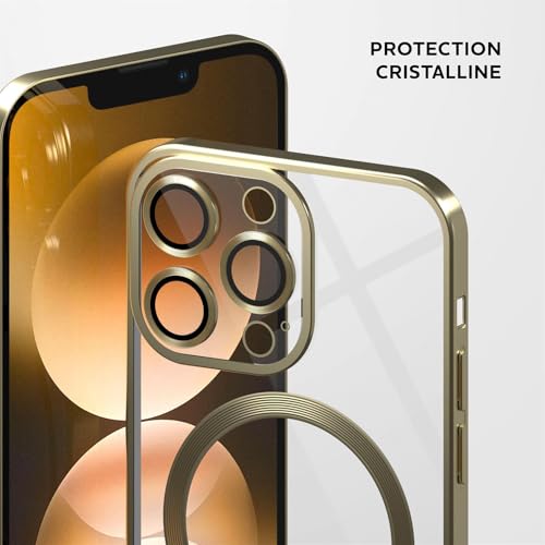 Coque de protection iPhone 13 Pro transparente avec finitions premium or MagSafe