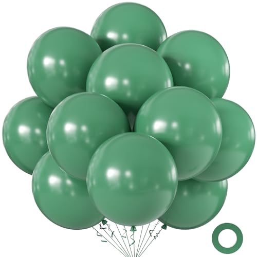 Image of KALOR 18 Inch Bean Green Large Latex Round Balloons 30-Pack