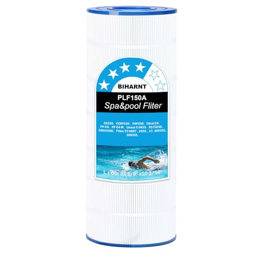 BIHARNT CC150 Pool Filter Cartridge Compatible with Pentair Clean & Clear CC150 CCRP150 R173216 PAP150 PXCRP 150 Ultral-C4 PP-C4 PP-C4-M Unicel C-9415 Filbur FC-0687 150 Sq. Ft Pool