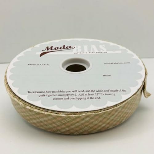 FlashPhoenix Quality Sewing Fabric - Plaid Fern Quilters Bias Binding 30 Yards (1080in) X 2.5 in.