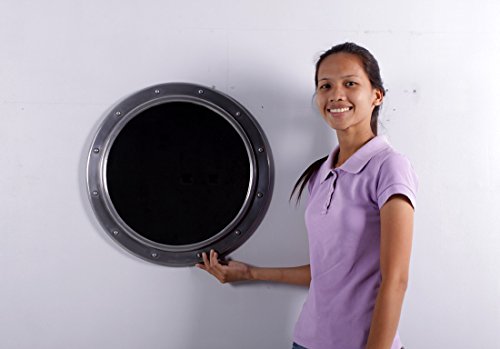 Nautical Tropical Imports Porthole Mirror Aluminum Finish Wall Mount No Dog Ears 20 Inch Diameter #TOP1